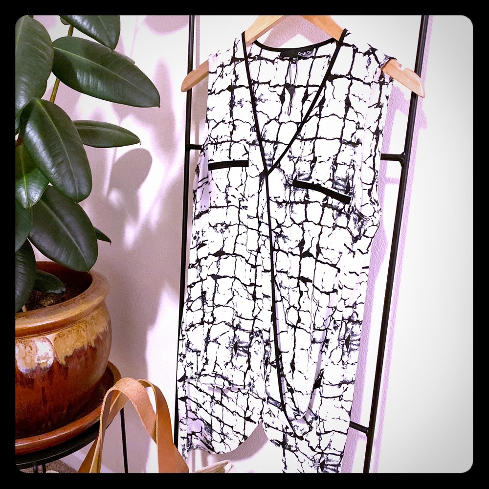 Ro and De Black and White Blouse